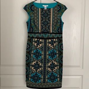 London Times floral cap sleeve sheath dress